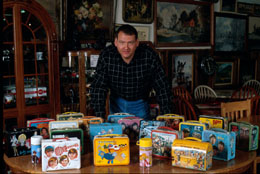 Kelly with his 
lunch box collection.