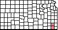 Kansas map showing location of Dorn County