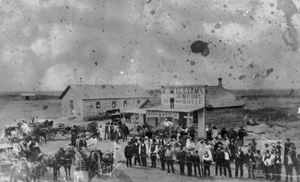 By the 1800s the town's main street had just a few buidings. By the 1800s the town's main street had just a few buidings.