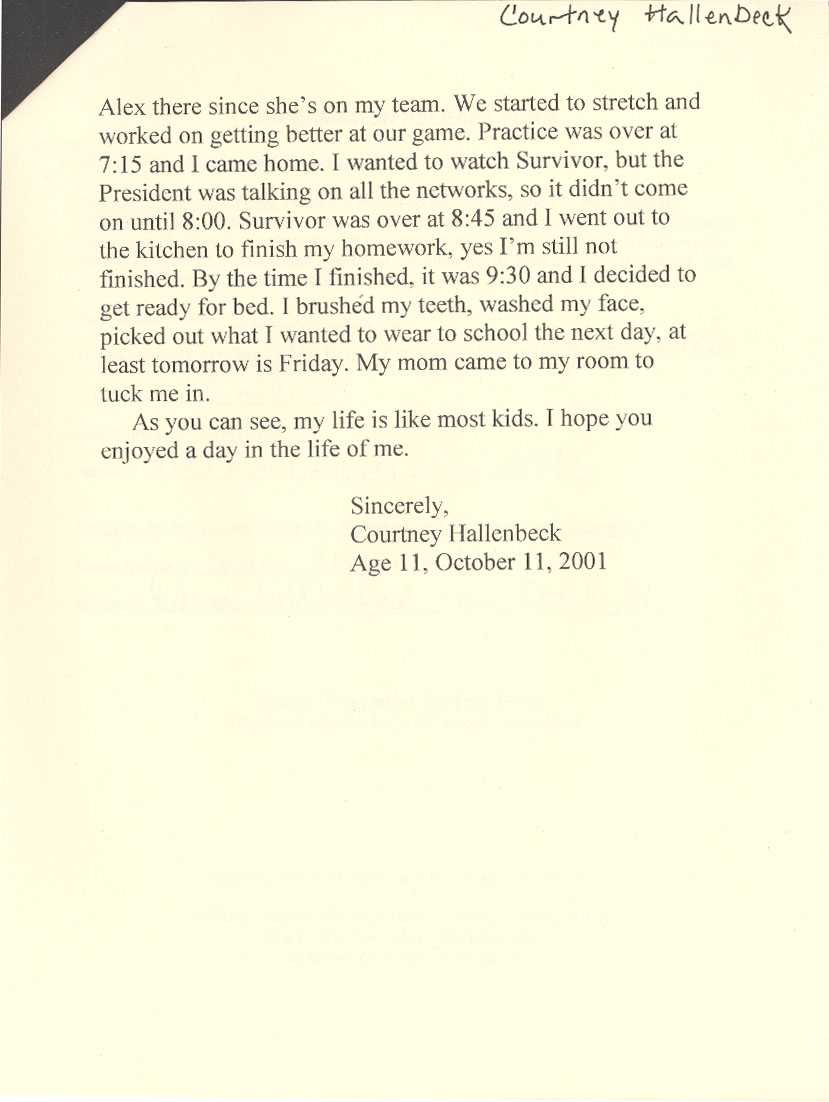 Letter from Geary County, Kansas