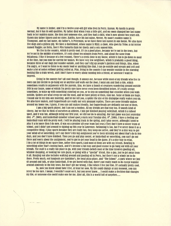 Letter from Labette County, Kansas