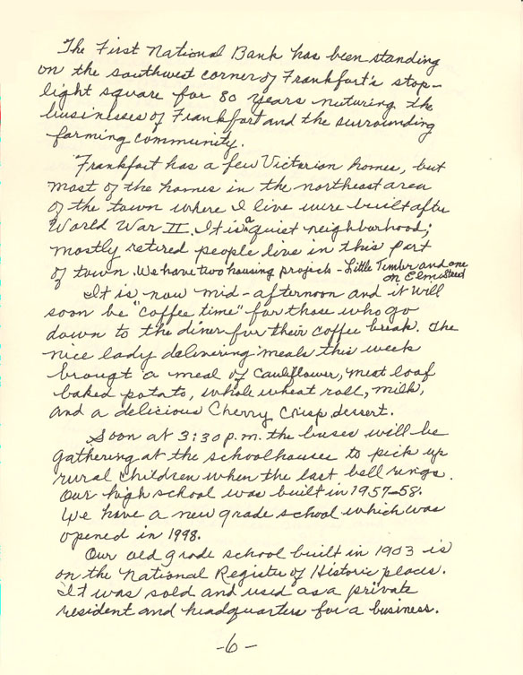 Letter from Marshall County, Kansas