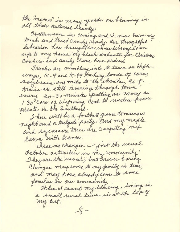 Letter from Marshall County, Kansas