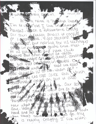 Letter from Pottawatomie County, Kansas