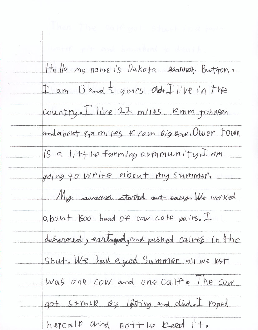 Letter from Stanton County, Kansas